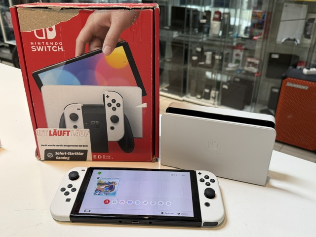 Nintendo Switch OLED Modell Weiß, Inkl. Spiel Pokémon Schwert, Dockingstation, Ladegerät und Originalverpackung | Zustand: Sehr Gut | Farbe: schwarz – Bild 3