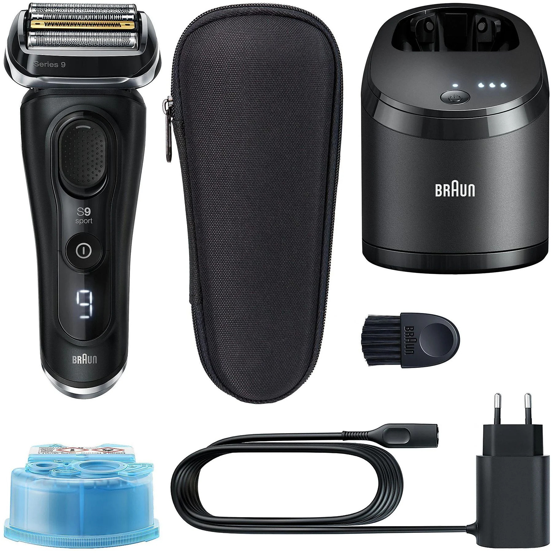 Braun Series 9 9352cc Sport Wet&Dry Schwarz, Elektrischer Folienrasierer mit Reinigungsstation, Reiseetui und Nass- und Trockenrasur-Funktion. | Zustand: Neu – Bild 2