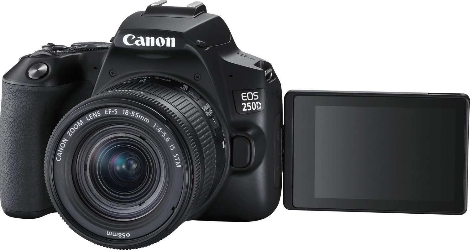 Canon EOS 250D mit EF-S 18-55mm IS STM, DSLR-Kamera, schwarz, inkl. originalem Ladegerät und 1 Akku. | Zustand: Sehr Gut