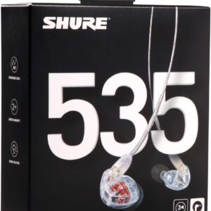 Shure SE535-CL In-Ear-Kopfhörer Transparent, Professionelle Sound Isolating Ohrhörer mit Triple High-Definition Treibern und abnehmbarem Kabel | Zustand: Neu