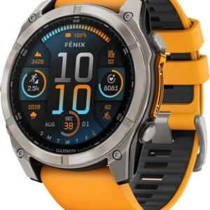 Garmin Fenix 8 51mm Sapphire Titanium, AMOLED, Spark Orange | Graphite Silikonarmband, inkl. Originalverpackung und Ladekabel  | Zustand: Gut