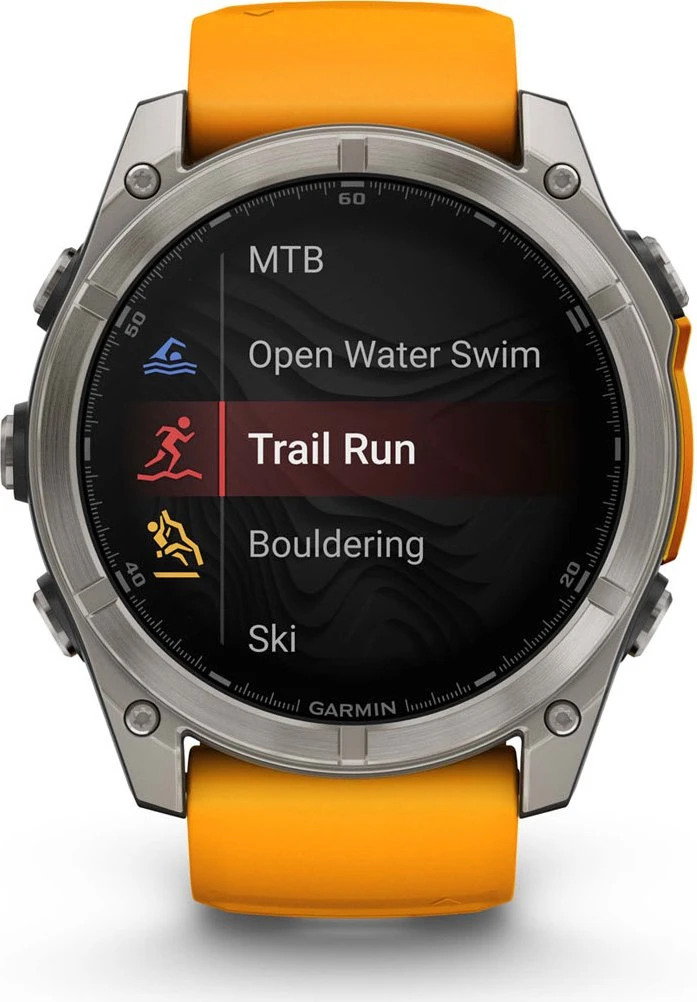 Garmin Fenix 8 51mm Sapphire Titanium, AMOLED, Spark Orange | Graphite Silikonarmband, inkl. Originalverpackung und Ladekabel | Zustand: Gut – Bild 2