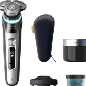 Philips XP9204/30 i9000 Prestige Silber, Elektrischer Nass- und Trockenrasierer mit SkinIQ-Technologie, 360-Grad-Präzisionsscherkopf, Reinigungsstation und Etui  | Zustand: Neu