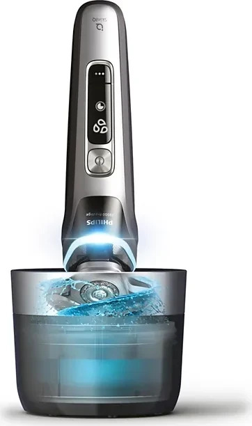 Philips XP9204/30 i9000 Prestige Silber, Elektrischer Nass- und Trockenrasierer mit SkinIQ-Technologie, 360-Grad-Präzisionsscherkopf, Reinigungsstation und Etui | Zustand: Neu – Bild 2