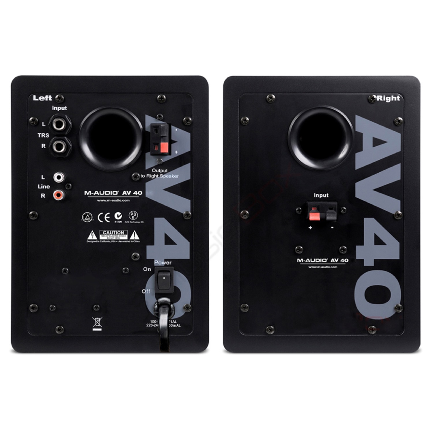 M-Audio Studiophile AV40 schwarz, Aktives Desktop-Monitor-Lautsprecherpaar, 2-Wege-System mit 4-Zoll-Tieftöner und Seiden-Hochtöner | Zustand: Gut – Bild 2