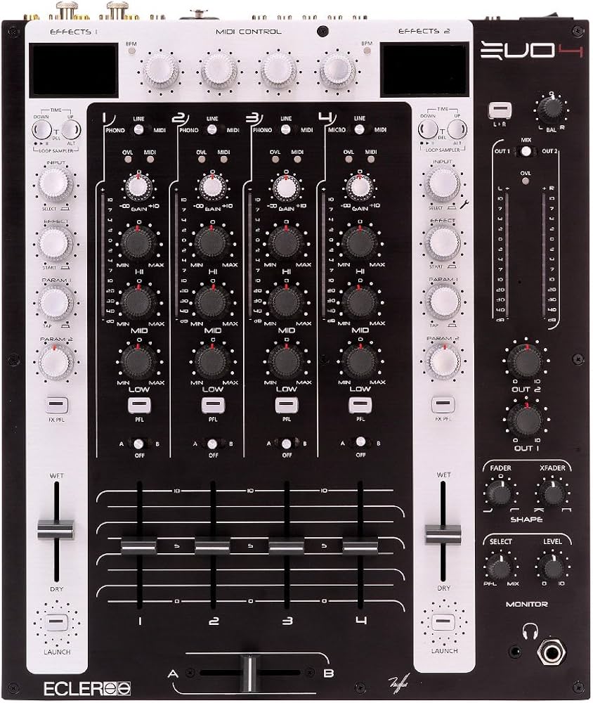 Ecler EVO 4, Schwarz, 2008, 4-Kanal Digital DJ Mixer, 24-Bit | 96kHz, MIDI-Steuerung, inkl. bedienungsanleitung | Zustand: Gut – Bild 2