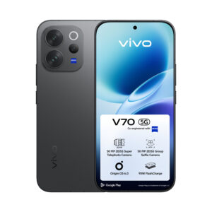 Vivo V70 5G 256GB Authentic Black, 6,59 Zoll AMOLED Display, 50 MP ZEISS Kamera,  IP68 | IP69 wasserdicht | SimLock: Frei | Zustand: Sehr Gut | Farbe: schwarz | Akku: