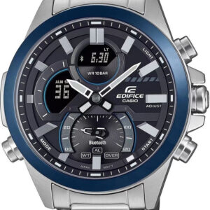 Casio Edifice ECB-30DB-1A Silber Schwarz, Herrenuhr Bluetooth Chronograph Edelstahl Wasserdicht 10 Bar OVP | Zustand: Wie Neu