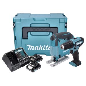 Makita CLX237SAJ 12V Akku-Set, Set mit Bohrschrauber DF333D, Stichsäge JV101D, 2x 2.0Ah Akkus, Ladegerät und MAKPAC Koffer. | Zustand: Neu