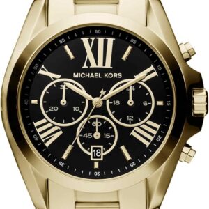Michael Kors MK5739 Gold, Damenuhr Chronograph aus Edelstahl, Quarzwerk, schwarzes Zifferblatt, Originalverpackung | Zustand: Wie Neu