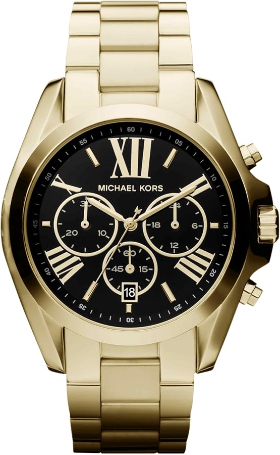 Michael Kors MK5739 Gold, Damenuhr Chronograph aus Edelstahl, Quarzwerk, schwarzes Zifferblatt, Originalverpackung | Zustand: Wie Neu