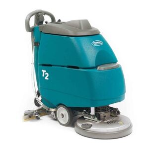 Tennant T2 Scheuersaugmaschine, Kompakte, handgeführte Scheuersaugmaschine, batteriebetrieben, 430 mm Arbeitsbreite, leiser Betrieb. | Zustand: Sehr Gut