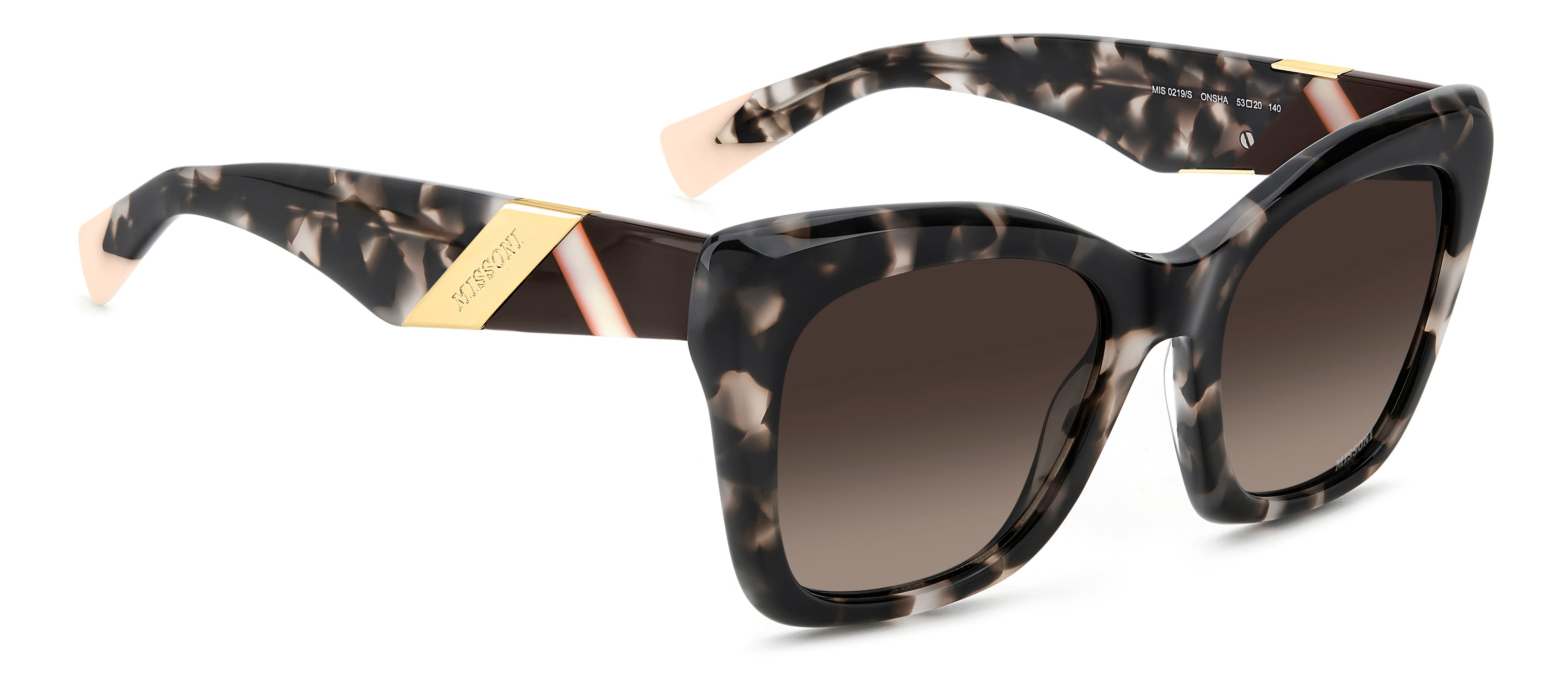 Missoni MIS 0219/S ONS/HA Havana, Damen-Sonnenbrille, Acetat, Havana-Muster, Bügel mit goldenem Missoni-Logo | Zustand: Sehr Gut | Farbe: schwarz