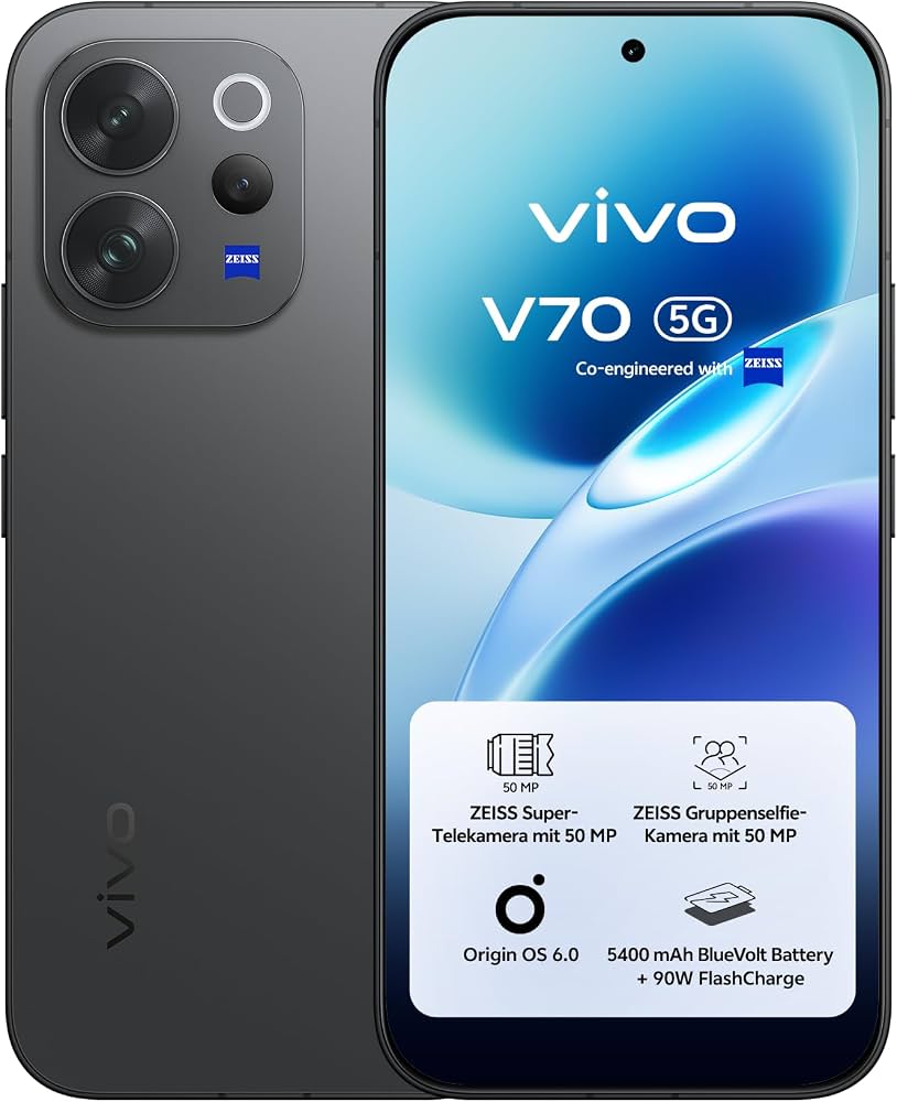 Vivo V70 256GB, OVP | SimLock: Frei | Zustand: Neu | Farbe: schwarz | Akku: 100%