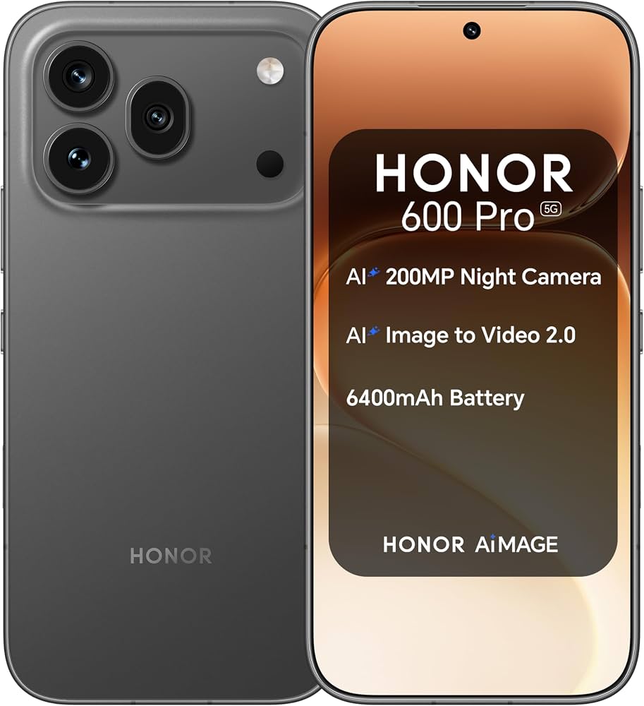Honor 600 Pro 2026 Grau, 256GB, ovp, 5G, 200MP Night Camera, Snapdragon 8 Elite, 6400mAh Akku | SimLock: Frei | Zustand: Wie Neu | Farbe: schwarz | Akku: 100%