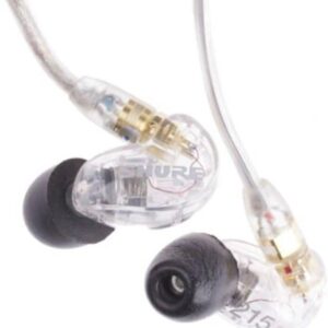 Shure SE215 Transparent, Professionelle Sound Isolating In-Ear-Ohrhörer mit abnehmbarem Kabel und dynamischem Treiber. | Zustand: Neu | Farbe: weiss