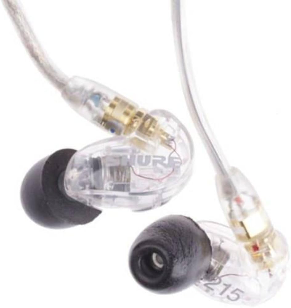 Shure SE215 Transparent, Professionelle Sound Isolating In-Ear-Ohrhörer mit abnehmbarem Kabel und dynamischem Treiber. | Zustand: Neu | Farbe: weiss