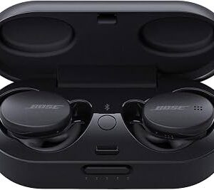 Bose Sport Earbuds 2020 Schwarz, Kabellose True-Wireless-In-Ear-Kopfhörer mit satter Klangqualität, sicherem Sitz durch StayHear Max Ohreinsätzen, Bluetooth 5.0, IPX4-Schweißschutz und bis zu 5 Stunden Akkulaufzeit (mit Ladeetui erwe | Zustand: Sehr Gut