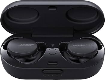 Bose Sport Earbuds 2020 Schwarz, Kabellose True-Wireless-In-Ear-Kopfhörer mit satter Klangqualität, sicherem Sitz durch StayHear Max Ohreinsätzen, Bluetooth 5.0, IPX4-Schweißschutz und bis zu 5 Stunden Akkulaufzeit (mit Ladeetui erwe | Zustand: Sehr Gut
