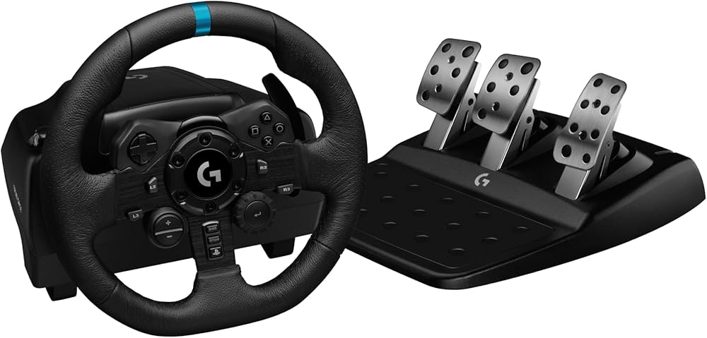 Logitech G923 Trueforce Schwarz, Gaming Rennlenkrad mit Pedalen für realistische Force-Feedback-Simulation und hohe Präzision. | Zustand: Gut – Bild 3