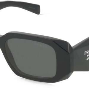 Prada PR 17WS Sonnenbrille Schwarz, Damen-Sonnenbrille in Rechteckform, Farbe Schwarz, inklusive Original-Etui und Beutel. | Zustand: Sehr Gut