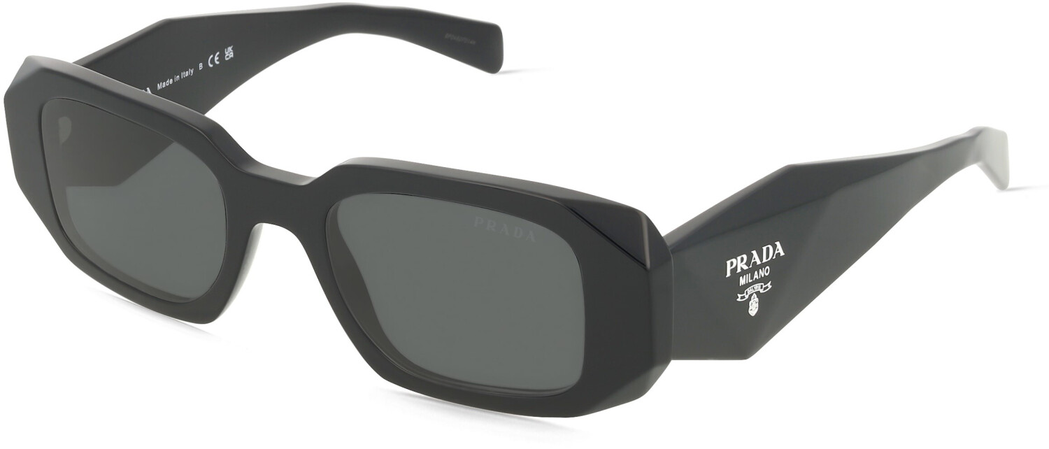 Prada PR 17WS Sonnenbrille Schwarz, Damen-Sonnenbrille in Rechteckform, Farbe Schwarz, inklusive Original-Etui und Beutel. | Zustand: Sehr Gut