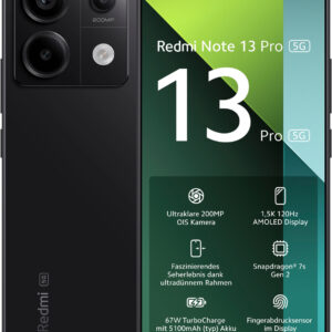 Xiaomi Redmi Note 13 Pro 256GB, SimLock: Frei | Zustand: Sehr Gut | Farbe: schwarz | Akku: 100%