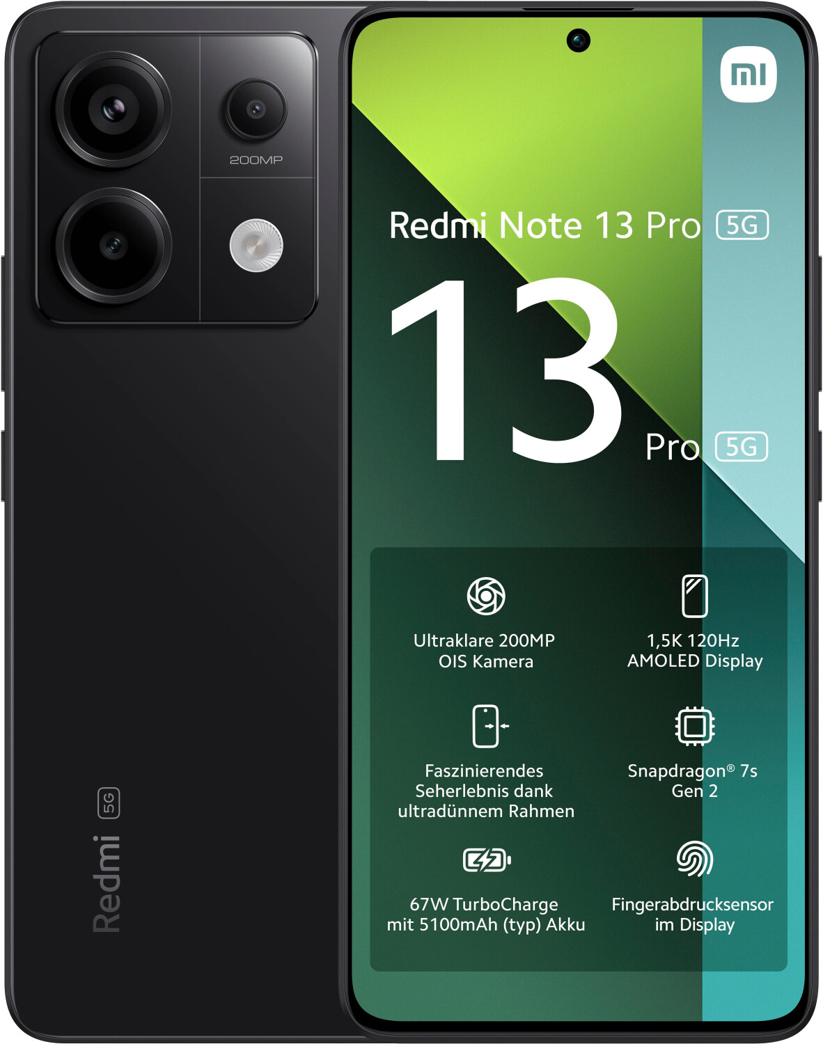 Xiaomi Redmi Note 13 Pro 256GB, SimLock: Frei | Zustand: Sehr Gut | Farbe: schwarz | Akku: 100%