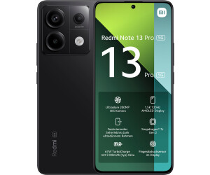 Xiaomi Redmi Note 13 Pro 5G 256GB, Smartphone mit 256GB Speicher, 5G-Unterstützung und hochauflösender 200MP Triple-Kamera. | SimLock: Frei | Zustand: Sehr Gut | Farbe: schwarz | Akku: 100%
