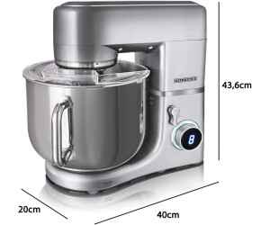 Heinrich's Küchenmaschine HKM 8078 Silber, Leistungsstarke 1800 W Küchenmaschine mit 8 Liter Edelstahl-Rührschüssel, 8 Geschwindigkeitsstufen, LED-Display und Pulse-Funktion. | Zustand: Wie Neu