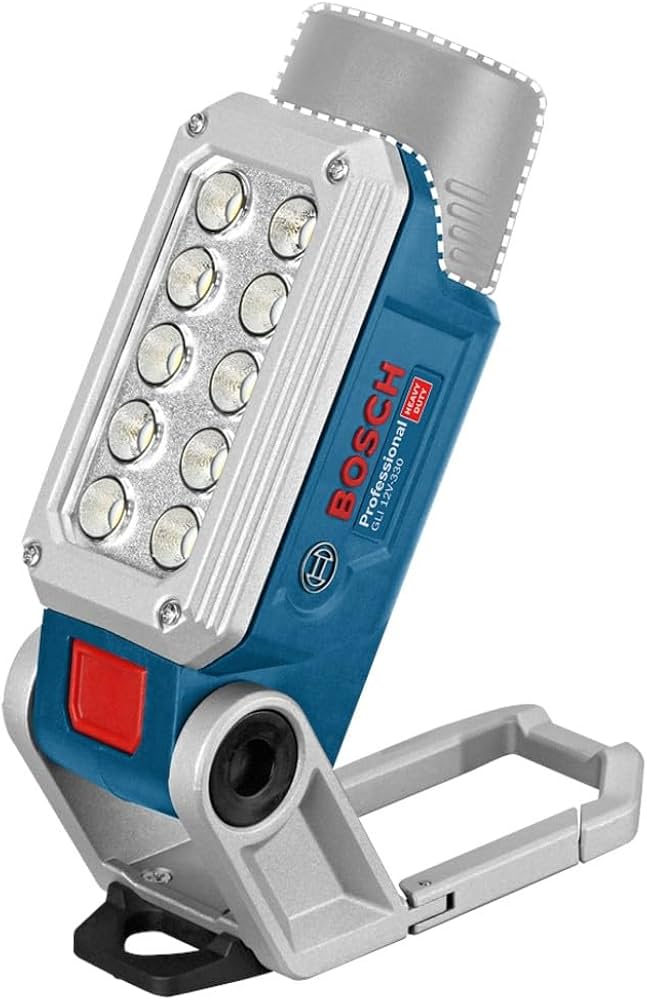 Bosch Professional GLI 12V-330, LED-Akku-Arbeitsleuchte, 330 Lumen, 10 LEDs, 200° neigbar, mit Magnet, Haken und Karabiner, Solo | Zustand: Neu – Bild 2