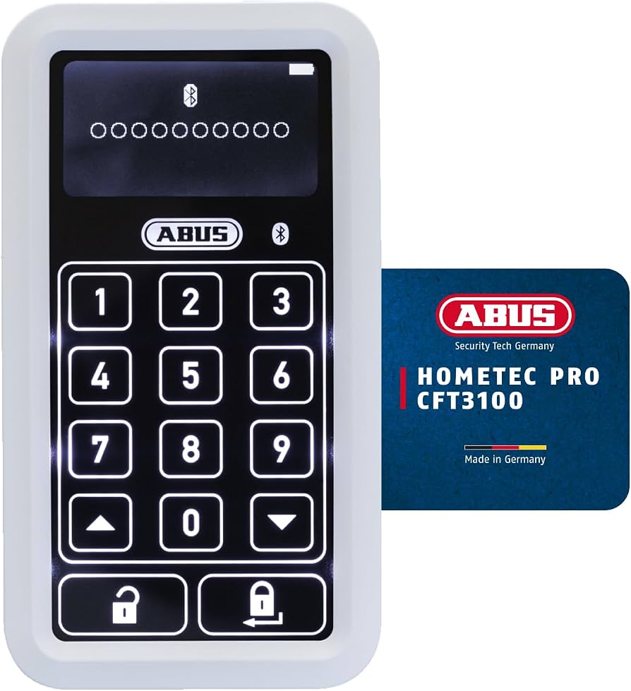 ABUS HomeTec Pro CFT3100 Weiß, Bluetooth-Zahncodetastatur zur komfortablen Entriegelung von ABUS Türschlossantrieben per PIN-Code. | Zustand: Neu