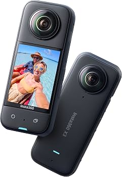 Insta360 X3 2022 Schwarz, 360-Grad-Action-Cam, inkl. Tasche, ohne weiteres Zubehör, Beschädigung | Delle am Glas der Linse | Zustand: Schlecht – Bild 2
