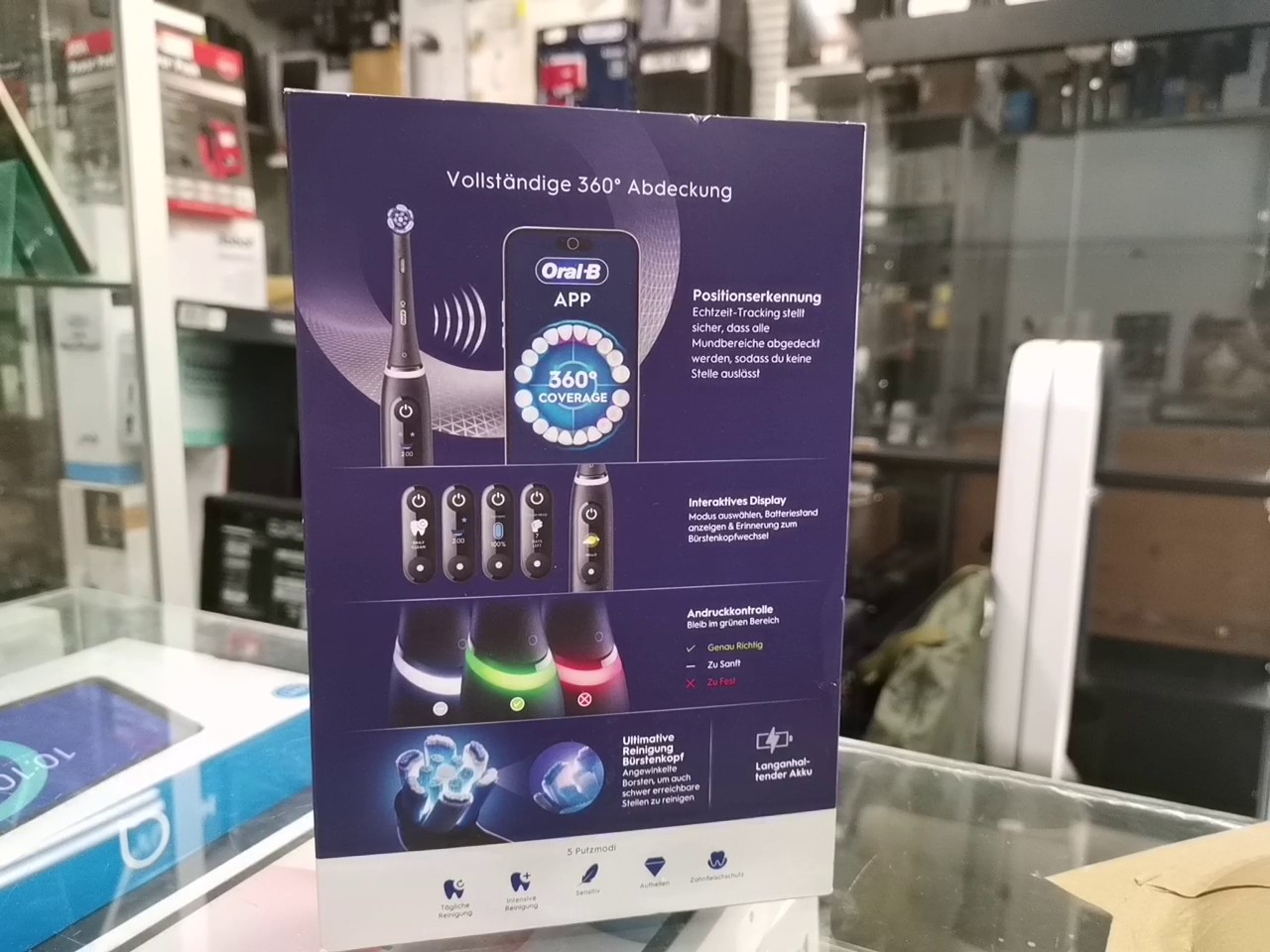 Oral-B iO Series 6 Black Lava, Elektrische Zahnbürste mit Magnet-Technologie, interaktivem Display, 5 Putzmodi, Andruckkontrolle, App-Anbindung und Reise-Etui, OVP | Zustand: Neu – Bild 3