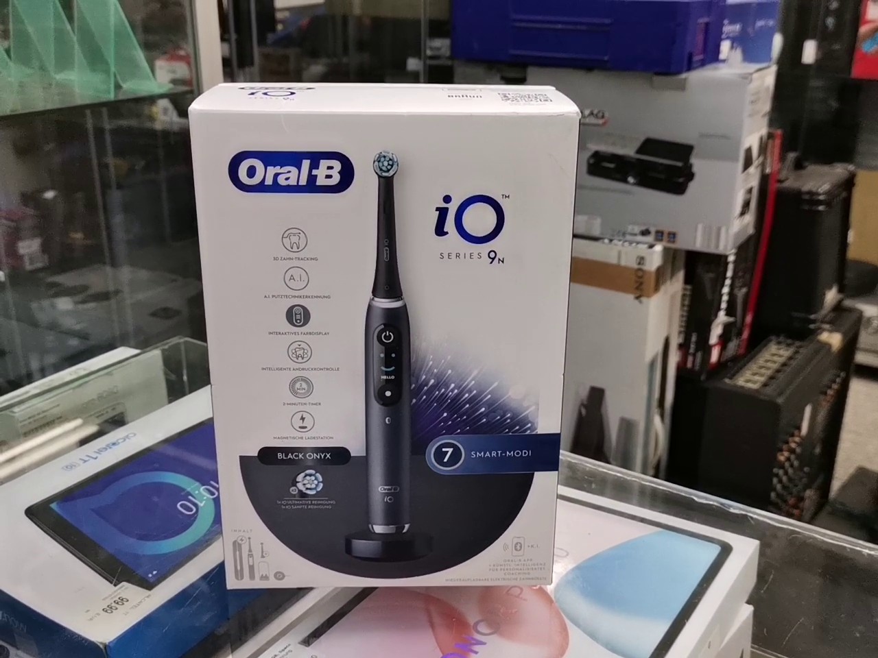 Oral-B iO Series 9N Black Onyx, Elektrische Zahnbürste mit 7 Smart-Modi, Farbdisplay, Andruckkontrolle, Lade-Reiseetui und OVP | Zustand: Neu