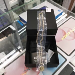 Boss North 1580549 Gold, Herren Halskette mit Kompass Anhänger aus vergoldetem Edelstahl, OVP | Zustand: Neu