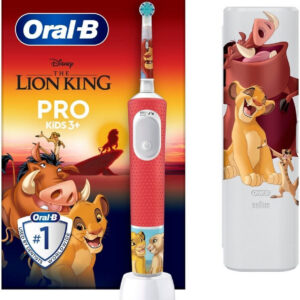 Oral-B Pro Kids König der Löwen Rot, Elektrische Kinderzahnbürste ab 3 Jahren, 2 Putzmodi, inkl. Reiseetui und Stickern | Zustand: Neu