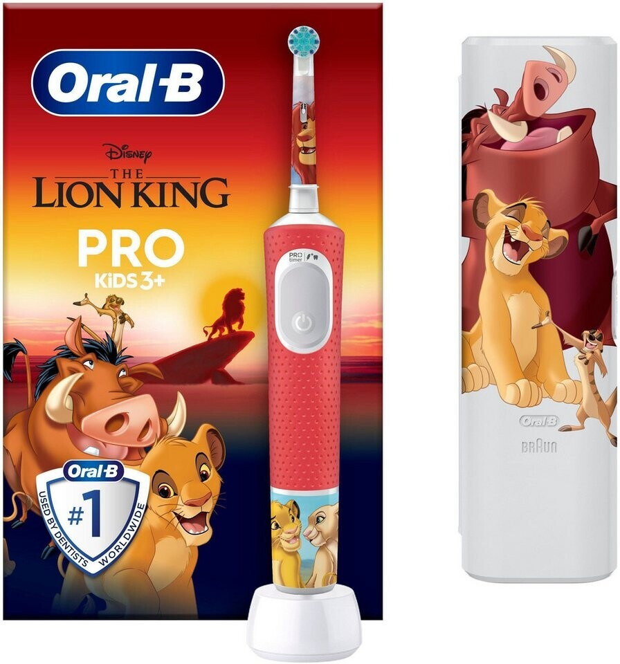 Oral-B Pro Kids König der Löwen Rot, Elektrische Kinderzahnbürste ab 3 Jahren, 2 Putzmodi, inkl. Reiseetui und Stickern | Zustand: Neu