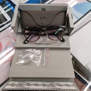 Ray-Ban Meta Scriber Optics RW7002 8531 Beige, Intelligente KI-Brille, Kunststoff Panto, transparent steingrau beige, OVP | Zustand: Neu