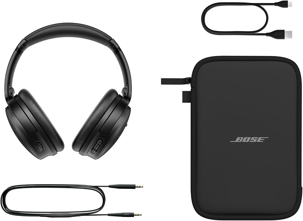 Bose QuietComfort SC Schwarz, Kabelloser Over-Ear Kopfhörer mit aktiver Geräuschunterdrückung (ANC) und Stoffetui | Zustand: Neu – Bild 4