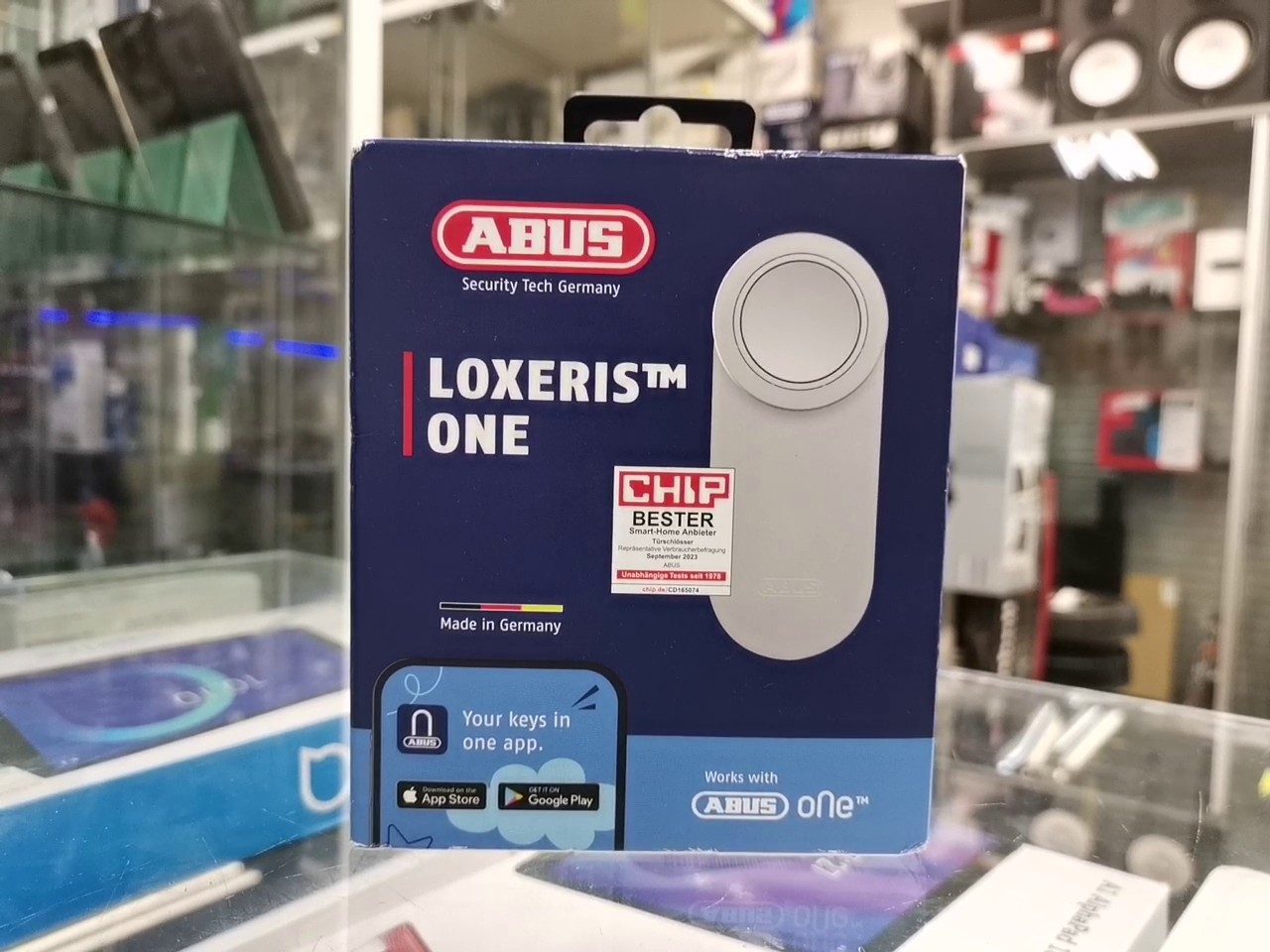ABUS Loxeris One CFA4100 Weiß, Smarter Bluetooth-Türschlossantrieb für Haustüren, steuerbar per ABUS One App, in Originalverpackung | Zustand: Neu