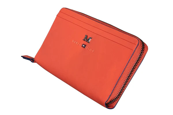 Menzo 7034 Damenbörse Nappaleder orange, Elegante Damenbörse aus hochwertigem Nappaleder in Orange mit praktischen Fächern und Reißverschluss. | Zustand: Wie Neu