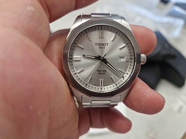 Tissot PRC 100 Solar 2025 Silber, 39mm Herrenuhr Quarz Solar Edelstahl Saphirglas bis 10 bar wasserdicht | Zustand: Sehr Gut – Bild 2