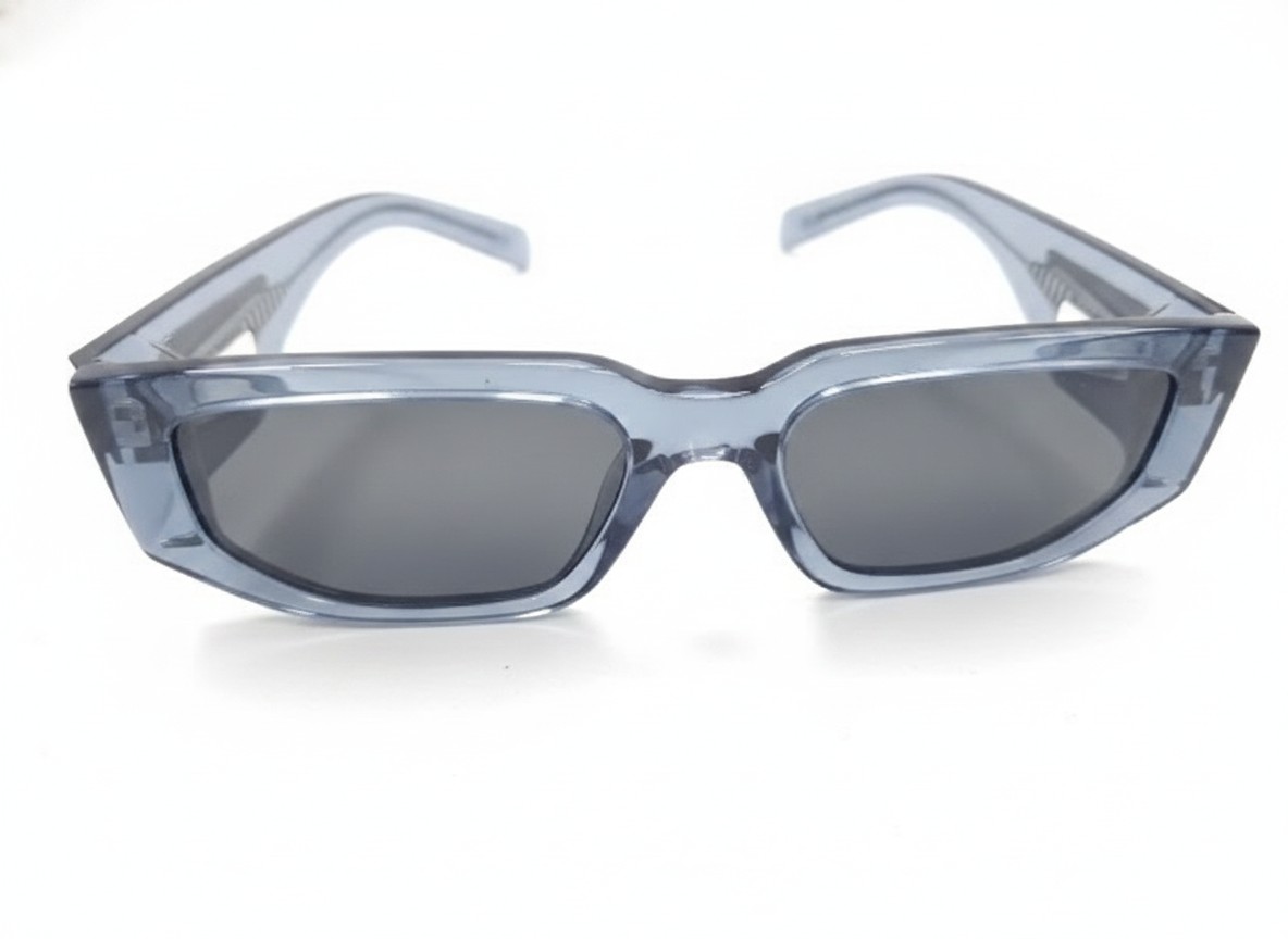 Prada SPR 09ZS Grau, Rechteckige Sonnenbrille für Herren aus Acetat mit Triangolo-Logo und Bügeln in Grau | Zustand: Sehr Gut – Bild 2