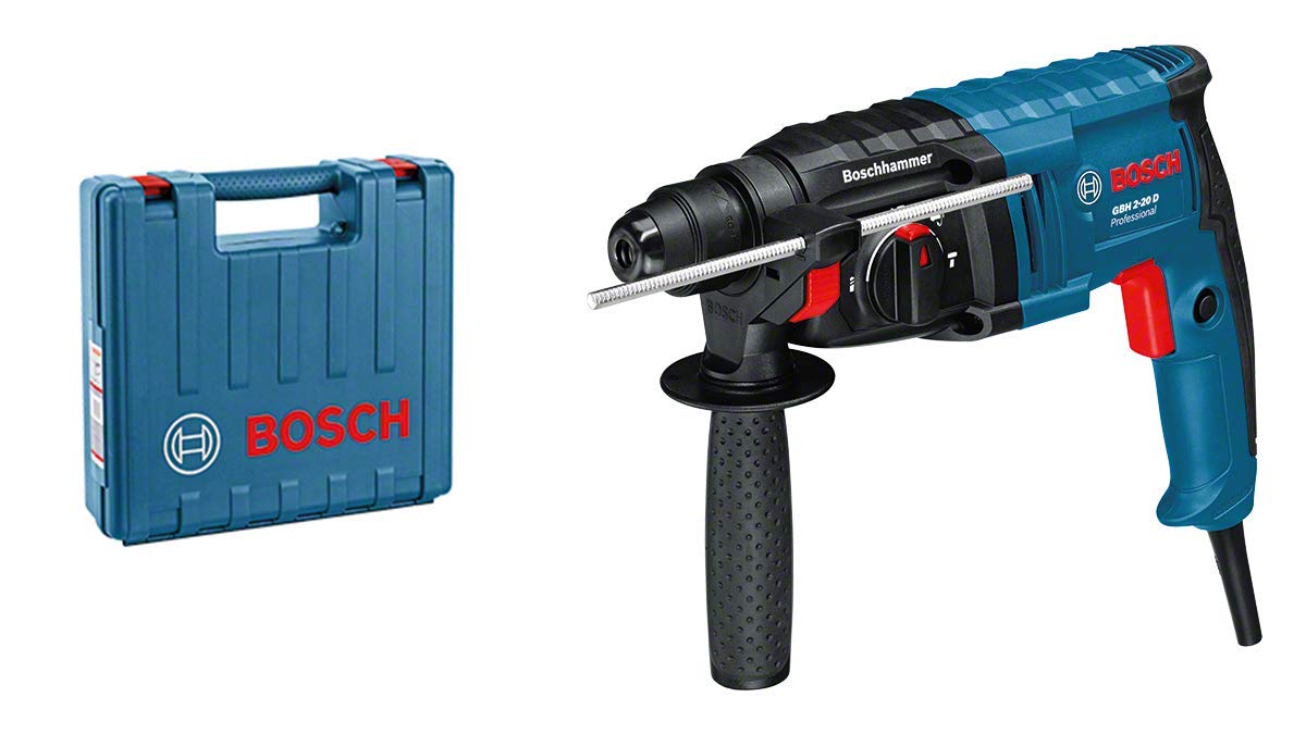Bosch GBH 2-20 D Professional blau, Kompakter Elektro-Bohr- und Meißelhammer mit SDS-plus Aufnahme, Tiefenanschlag und Koffer. | Zustand: Sehr Gut
