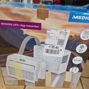 Medion Life P501 MD37494 weiß, Smarte mobile Split-Camping-Klimaanlage, 5000 BTU, für Räume bis 12 m², App-steuerbar, Verpackung beschädigt | Zustand: Gut