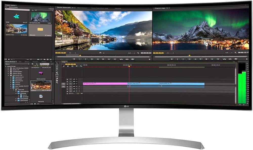 LG 34UC99-W, Weiß, 34 Zoll UltraWide Curved IPS Monitor, UWQHD (3440 x 1440), AMD FreeSync, USB-C | Zustand: Sehr Gut