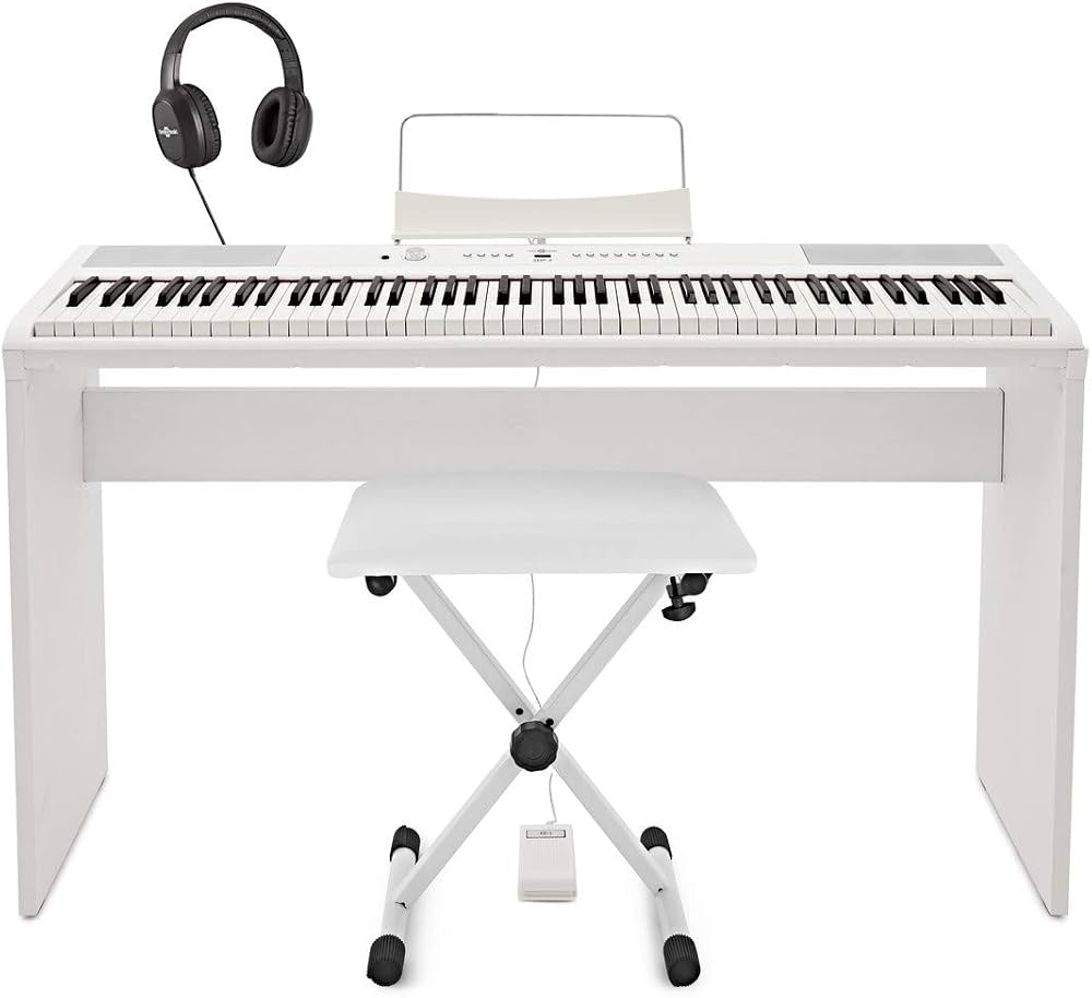 Gear4music SDP-2 Weiss, Digitalpiano mit 88 gewichteten Tasten, 8 Sounds, Lautsprechern, Kopfhörerausgang, ohne Ständer | Zustand: Sehr Gut – Bild 2
