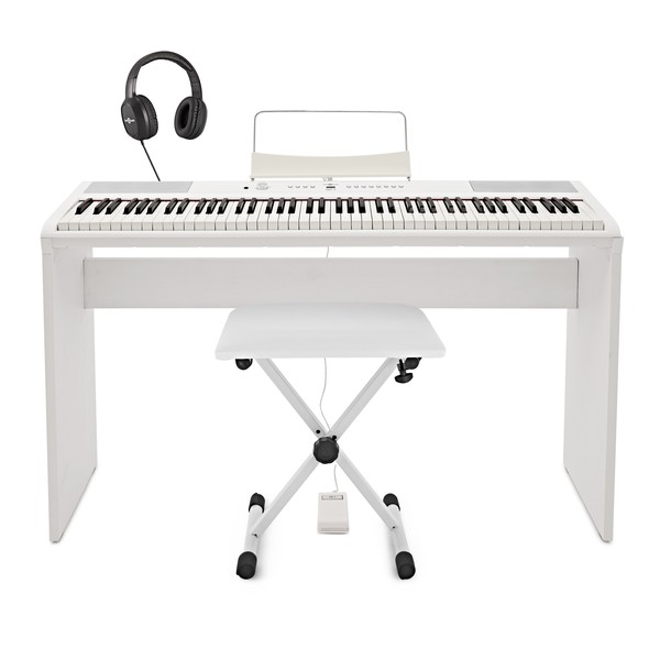 Gear4music SDP-2 Weiss, Digitalpiano mit 88 gewichteten Tasten, 8 Sounds, Lautsprechern, Kopfhörerausgang, ohne Ständer | Zustand: Sehr Gut – Bild 7