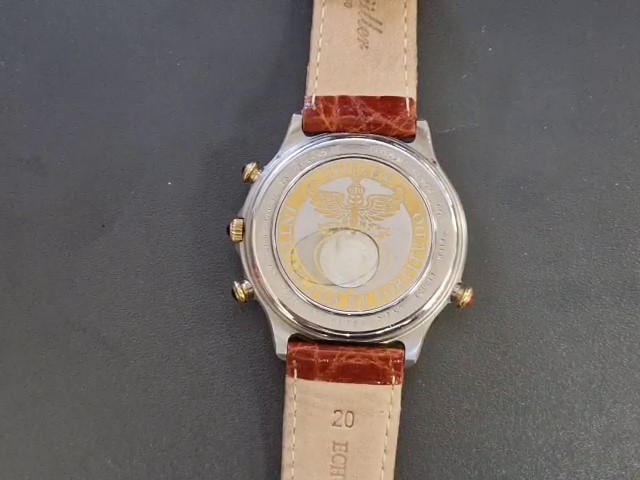 Citizen Quartz Chronograph Bicolor 1995 Braun, Quarzwerk, Multifunktionsblatt, Datumsanzeige, Lederband braun, Kratzer am Gehäuse | Band | Zustand: Gebraucht – Bild 2